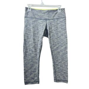 Lululemon Gray/Green Wunder Under space dye cropped leggings size 8